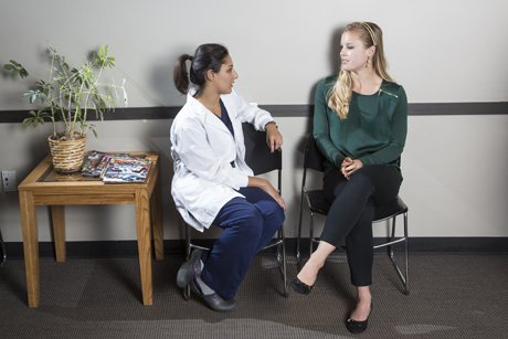 Patient and doctor talking with each other