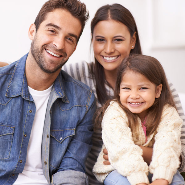 young family smiling