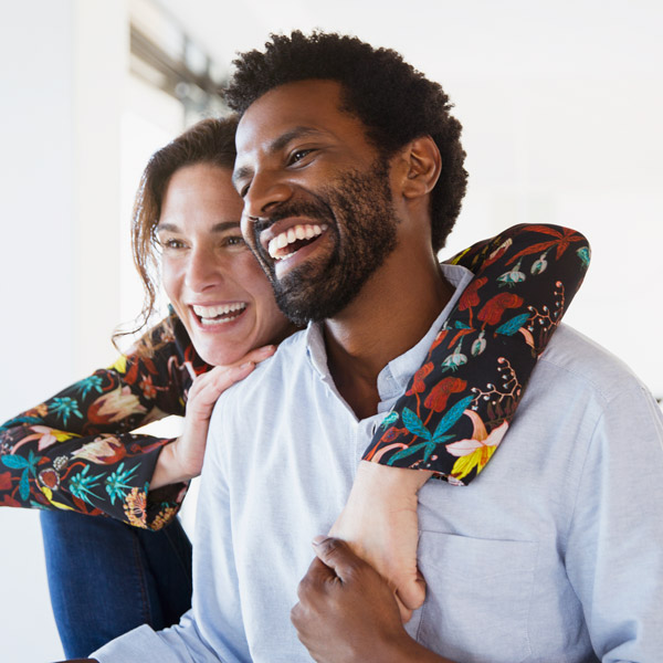 young couple laughing