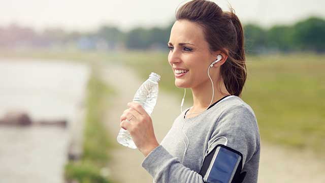 Woman drinking water