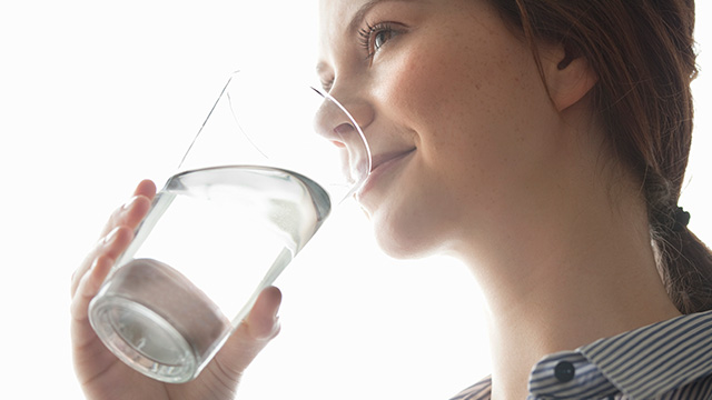 Girl drinking water