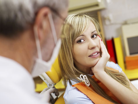 Patient is having a dental treatment