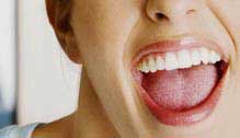 Girl showing her teeth