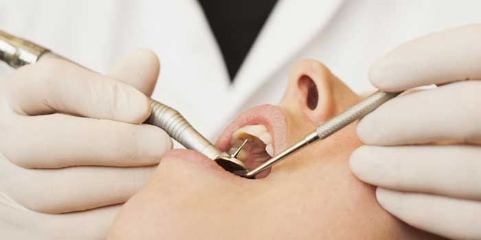 Patient undergoing dental checkup