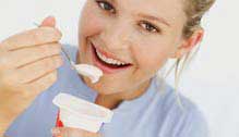 Woman eating ice cream